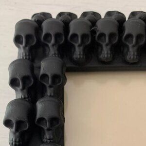 5x7 Matte Black Skull Picture Print Tabletop Wall Frame Gothic Spooky Halloween